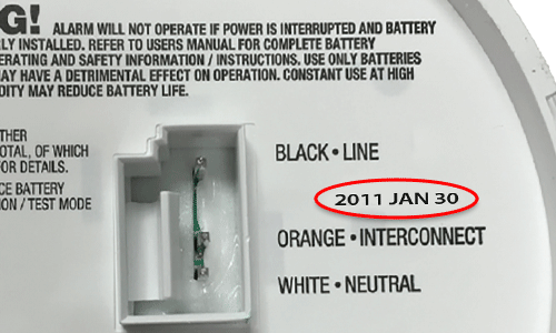 Proactively check the back of the alarm for the manufacture date.