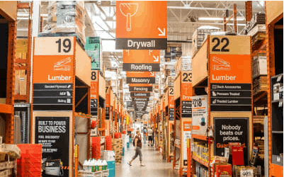 Shop the expanded product assortment in Home Depot store aisles pictured here